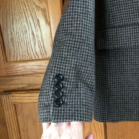 ZARA Oversized Two Button Plaid Blazer Jacket w/Elbow Patches Size XS - Picture 7 of 16